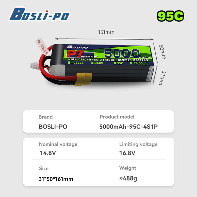 보스리포 P7 버전 5000mAh 95C 리튬폴리머 배 - Drone Racing Battery 리뷰 및 가격