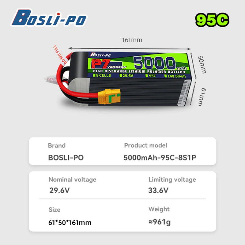 보스리포 P7 버전 5000mAh 95C 리튬폴리머 배 - Drone Racing Battery 리뷰 및 가격